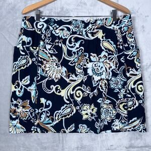 Chico's Zenergy Neema Side Pocket Skort Size 2.5 (Size L) Navy Blue Floral